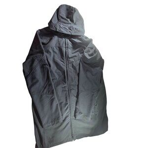 L.L.Bean Womens XL Black Hooded Jacket Polyester Spandex Lightweight Zip Closure